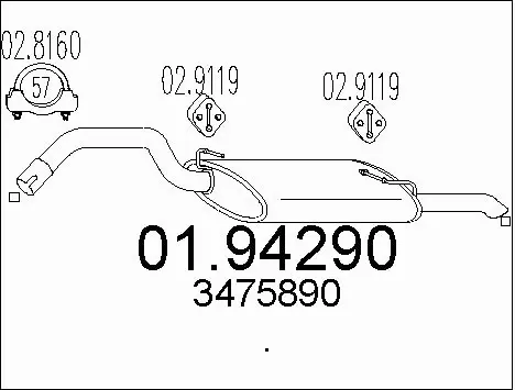 Rear Muffler (01.94290)