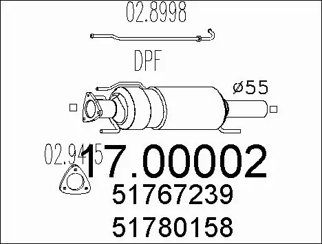 Soot/Particulate Filter, exhaust system (17.00002)