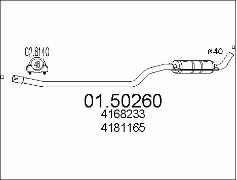 Centre Muffler (01.50260)
