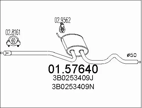 Centre Muffler (01.57640)