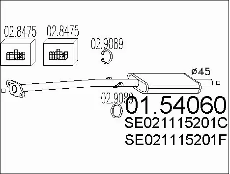 Centre Muffler (01.54060)
