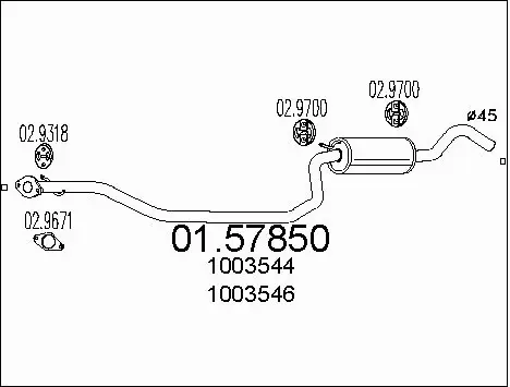 Centre Muffler (01.57850)