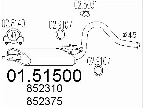 Centre Muffler (01.51500)