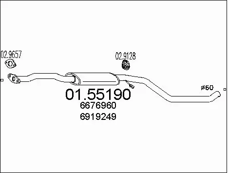 Centre Muffler (01.55190)