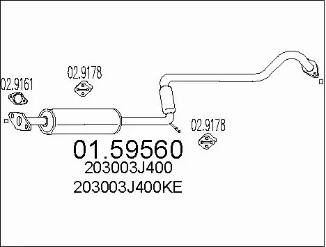 Centre Muffler (01.59560)