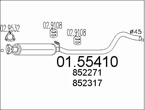 Centre Muffler (01.55410)