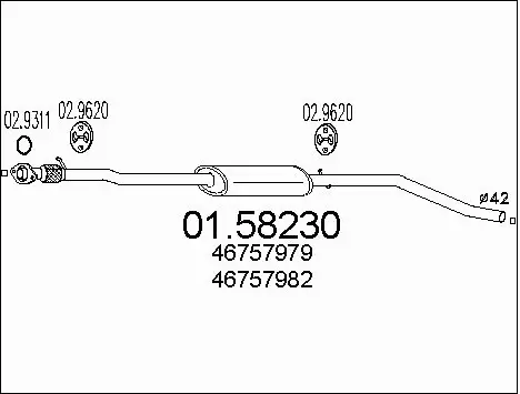Centre Muffler (01.58230)