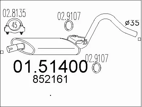 Centre Muffler (01.51400)