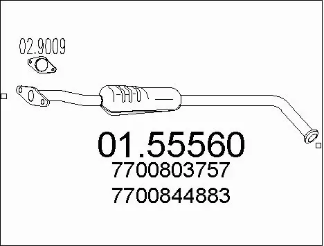 Centre Muffler (01.55560)