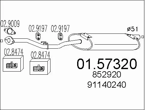 Centre Muffler (01.57320)