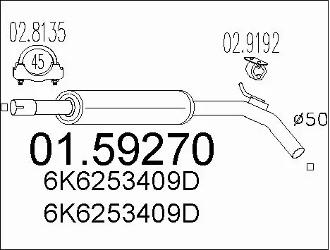 Centre Muffler (01.59270)