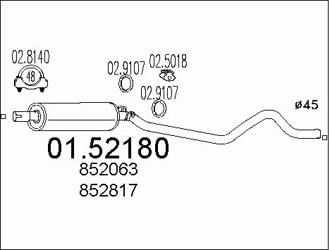 Centre Muffler (01.52180)