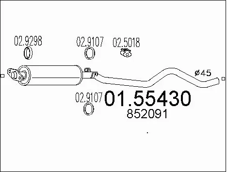 Centre Muffler (01.55430)