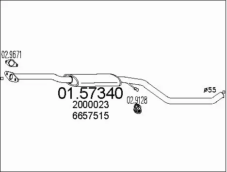 Centre Muffler (01.57340)
