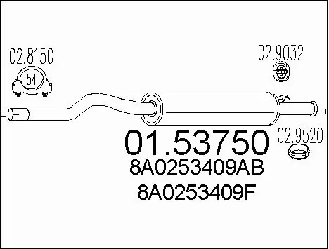 Centre Muffler (01.53750)