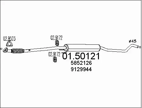 Centre Muffler (01.50121)