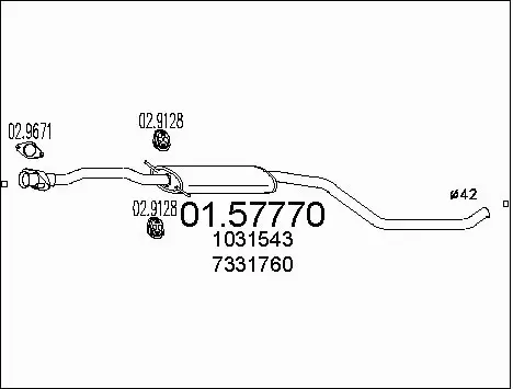 Centre Muffler (01.57770)