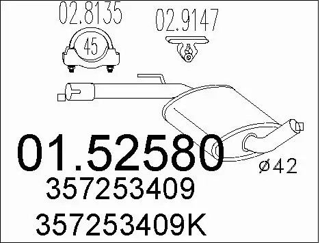 Centre Muffler (01.52580)