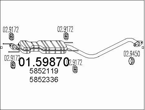 Centre Muffler (01.59870)