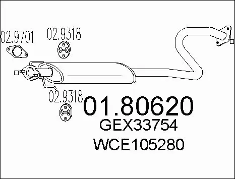 Centre Muffler (01.80620)