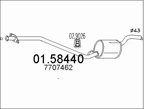 Centre Muffler (01.58440)