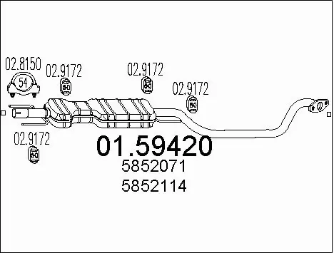 Centre Muffler (01.59420)