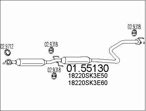 Centre Muffler (01.55130)