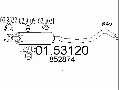 Centre Muffler (01.53120)