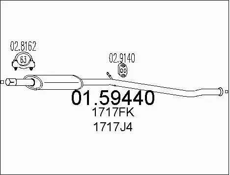 Centre Muffler (01.59440)