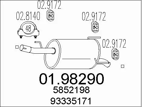 Rear Muffler (01.98290)