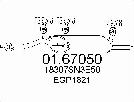 Rear Muffler (01.67050)