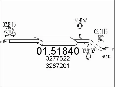 Centre Muffler (01.51840)