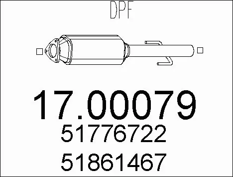 Soot/Particulate Filter, exhaust system (17.00079)