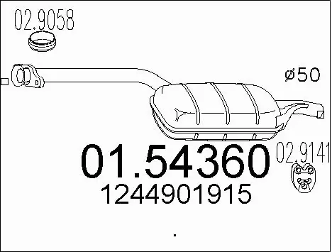 Centre Muffler (01.54360)