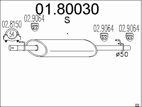 Centre Muffler (01.80030)