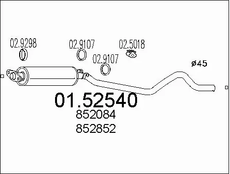 Centre Muffler (01.52540)