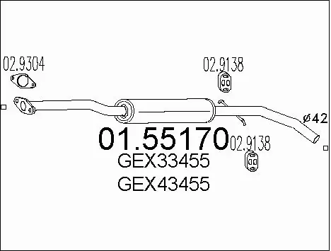 Centre Muffler (01.55170)