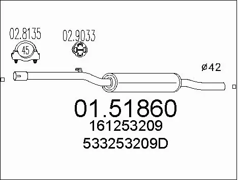 Centre Muffler (01.51860)