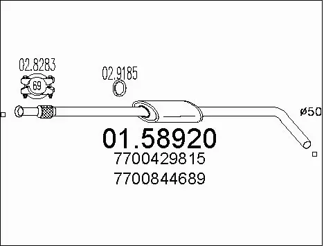 Centre Muffler (01.58920)