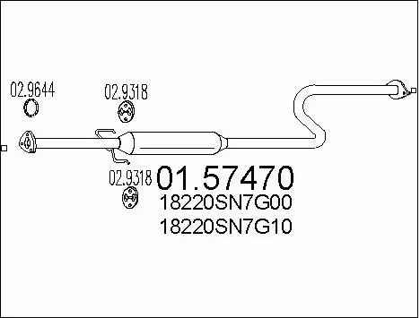 Centre Muffler (01.57470)