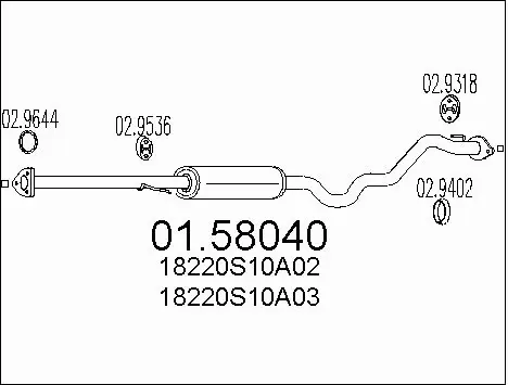 Centre Muffler (01.58040)