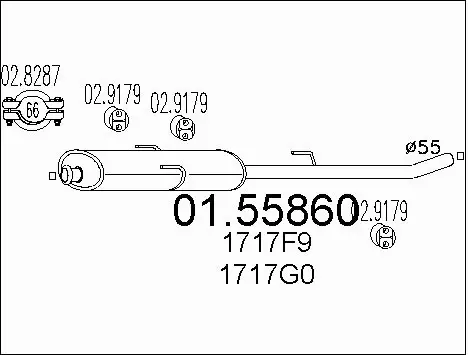 Centre Muffler (01.55860)