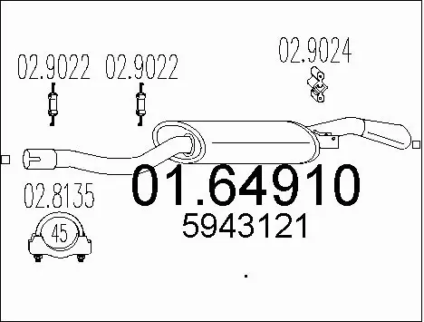 Rear Muffler (01.64910)