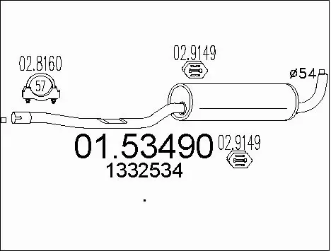 Centre Muffler (01.53490)