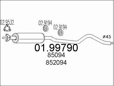 Centre Muffler (01.99790)