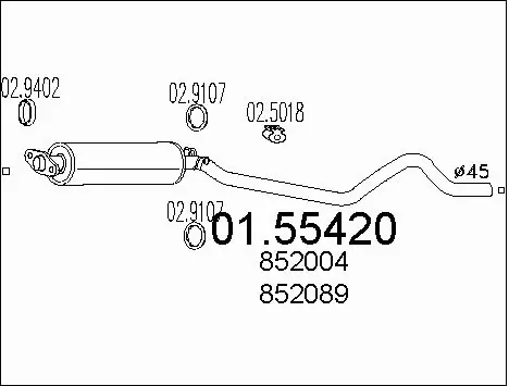 Centre Muffler (01.55420)