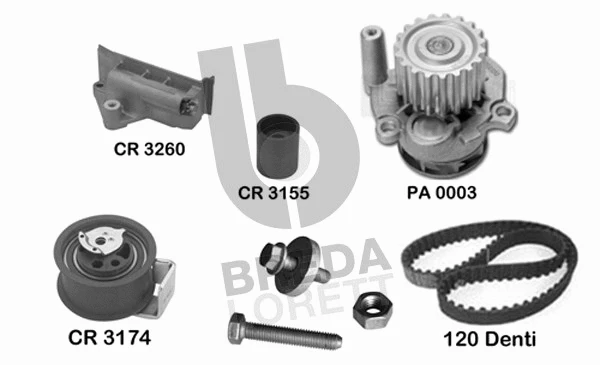 Water Pump & Timing Belt Kit (KPA0618B)