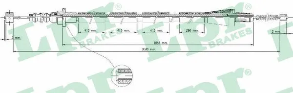 Cable Pull, parking brake (C1542B)