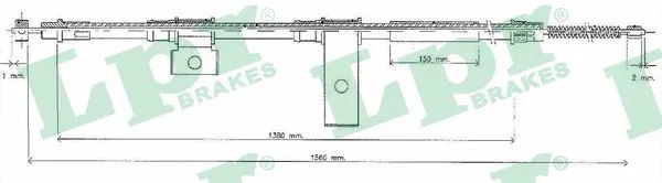 Cable Pull, parking brake (C1189B)