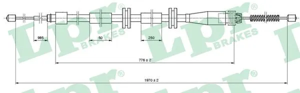 Cable Pull, parking brake (C1664B)